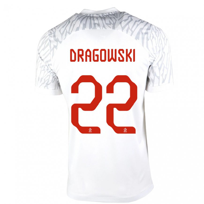 Kandiny Damen Polnische Bartlomiej Dragowski #22 Weiß Heimtrikot Trikot 22-24 T-shirt