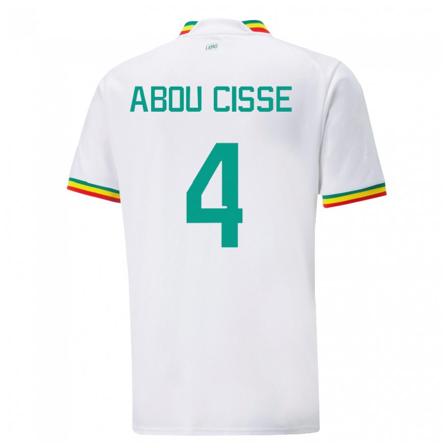Kandiny Damen Senegalesische Pape Abou Cisse #4 Weiß Heimtrikot Trikot 22-24 T-shirt