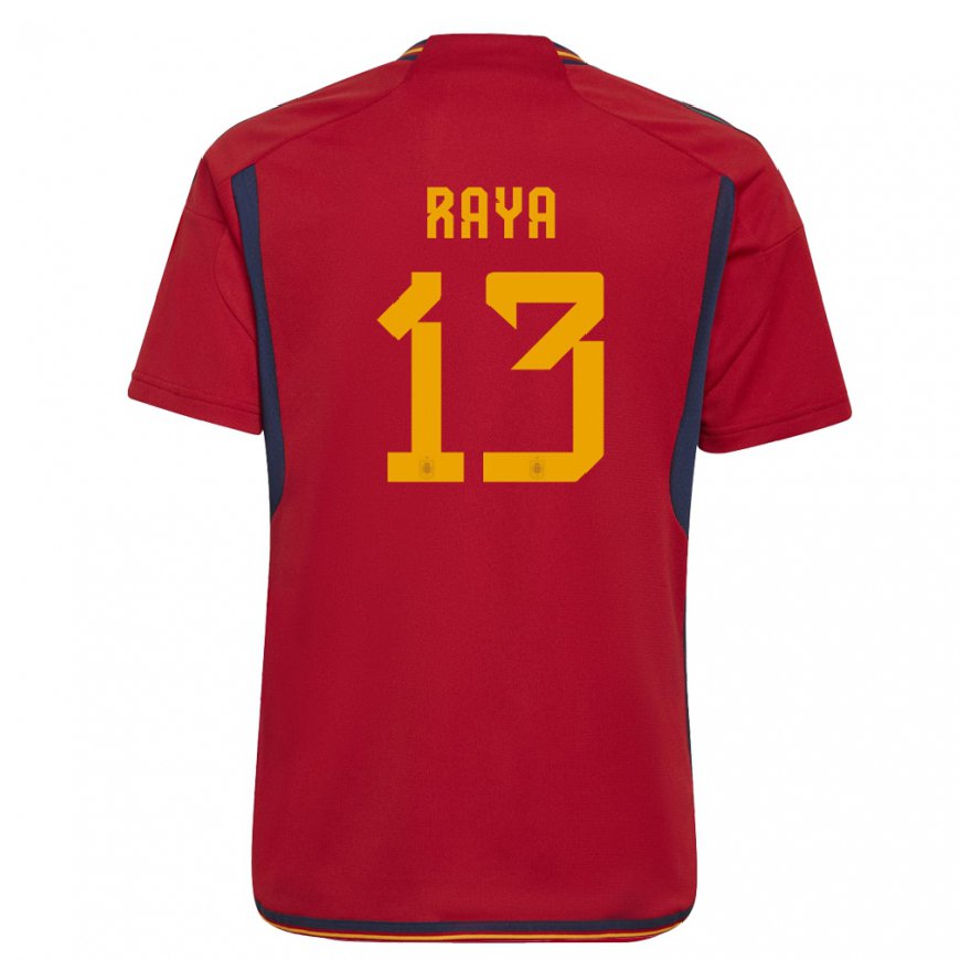 Kandiny Damen Spanische David Raya #13 Rot Heimtrikot Trikot 22-24 T-shirt