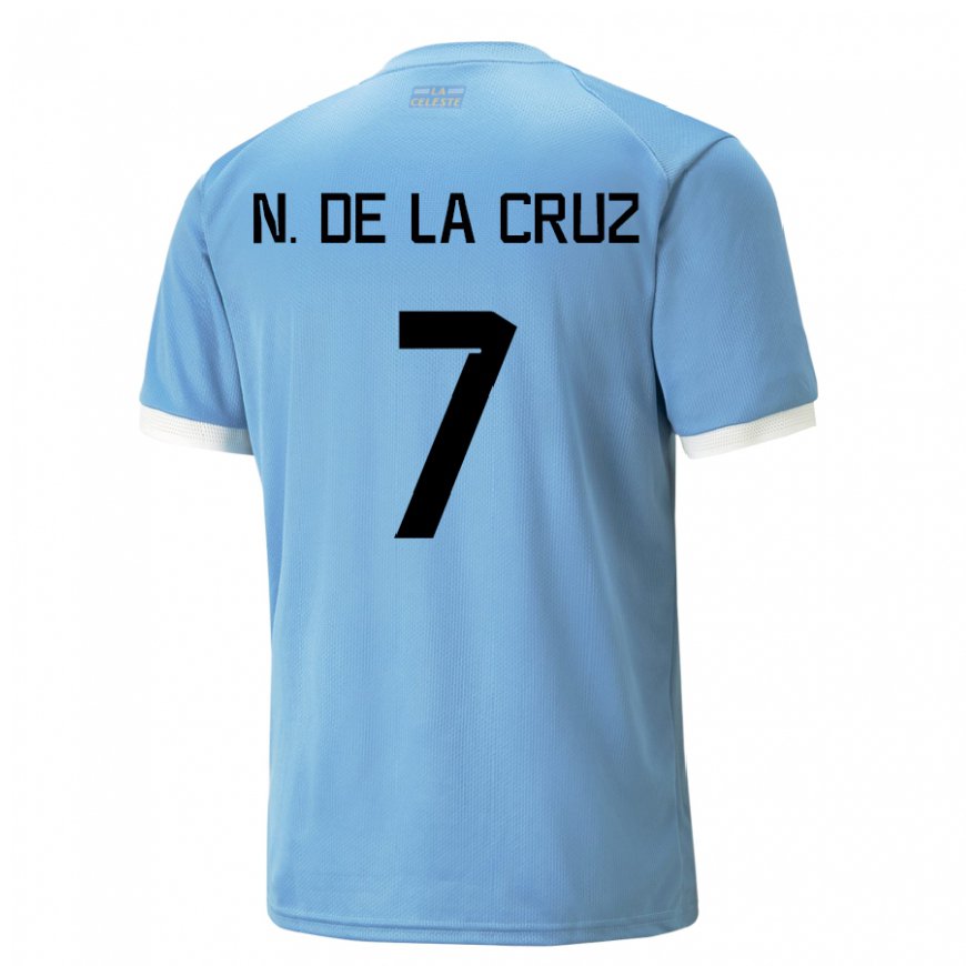 Kandiny Damen Uruguayische Nicolas De La Cruz #7 Blau Heimtrikot Trikot 22-24 T-shirt