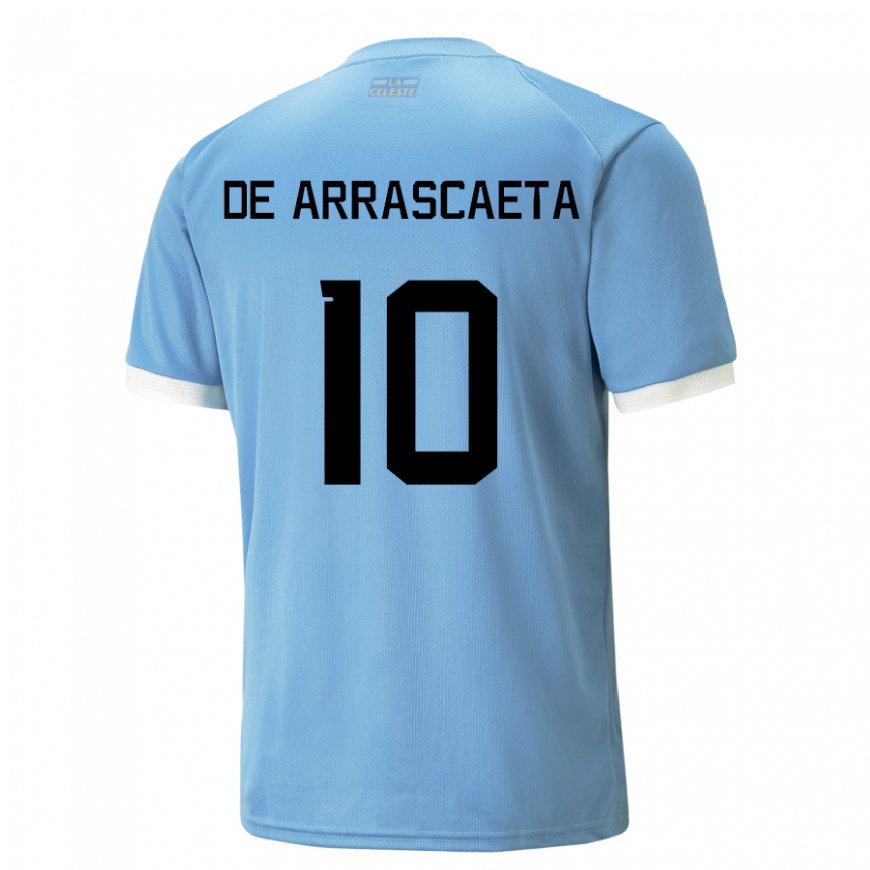 Kandiny Damen Uruguayische Giorgian De Arrascaeta #10 Blau Heimtrikot Trikot 22-24 T-shirt