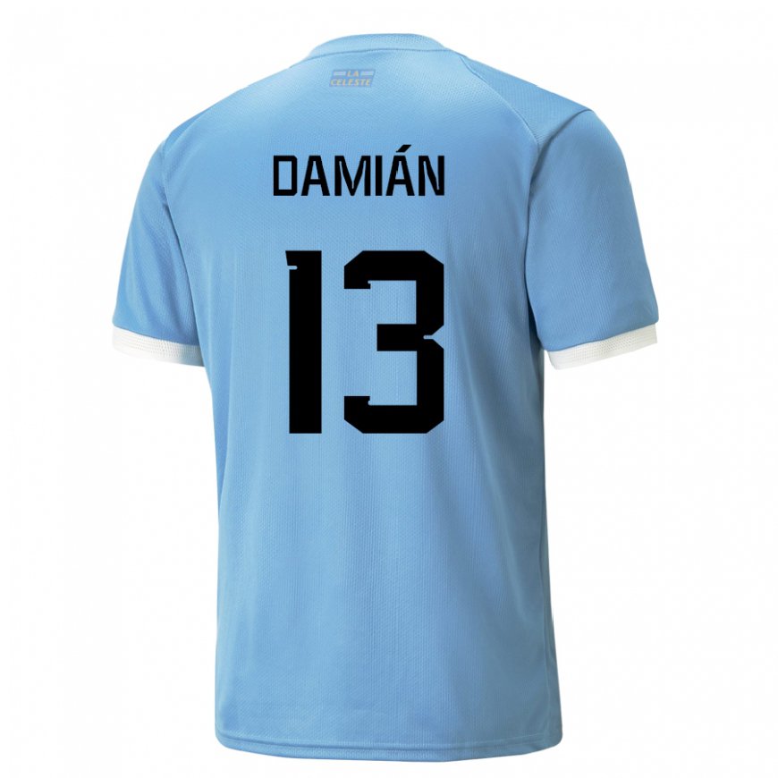 Kandiny Damen Uruguayische Damian Suarez #13 Blau Heimtrikot Trikot 22-24 T-shirt