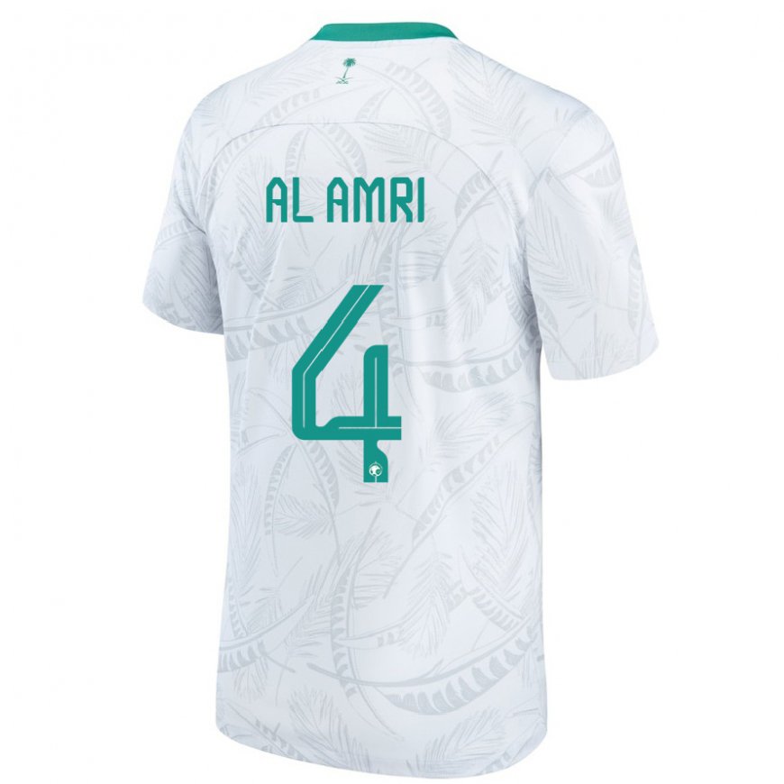 Kandiny Damen Saudi-arabische Abdulelah Al Amri #4 Weiß Heimtrikot Trikot 22-24 T-shirt