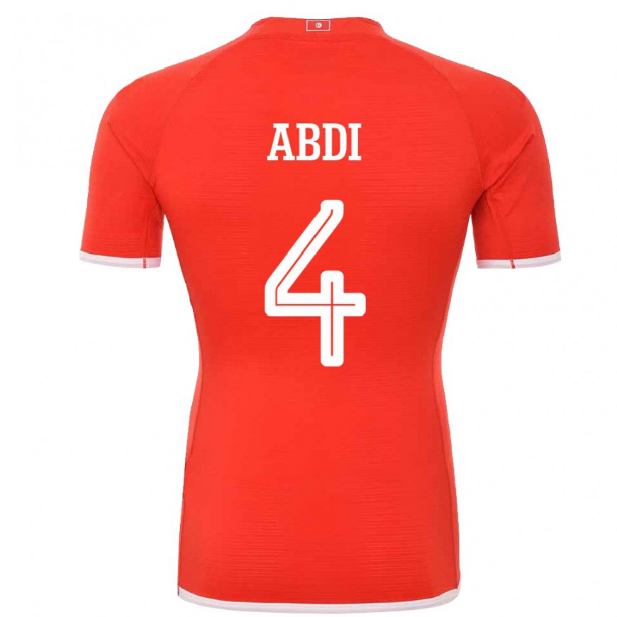 Kandiny Damen Tunesische Ali Abdi #4 Rot Heimtrikot Trikot 22-24 T-shirt