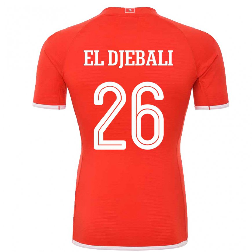 Kandiny Damen Tunesische Chaim El Djebali #26 Rot Heimtrikot Trikot 22-24 T-shirt