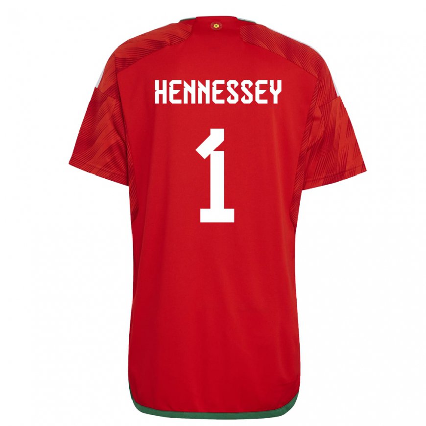 Kandiny Damen Walisische Wayne Hennessey #1 Rot Heimtrikot Trikot 22-24 T-shirt