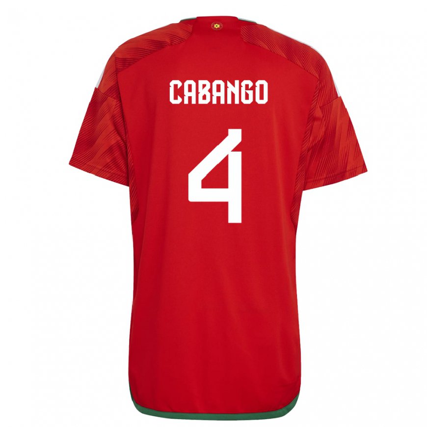 Kandiny Damen Walisische Ben Cabango #4 Rot Heimtrikot Trikot 22-24 T-shirt