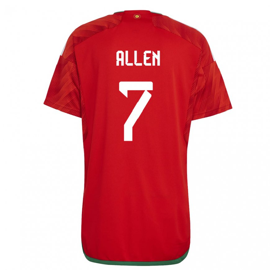 Kandiny Damen Walisische Joe Allen #7 Rot Heimtrikot Trikot 22-24 T-shirt