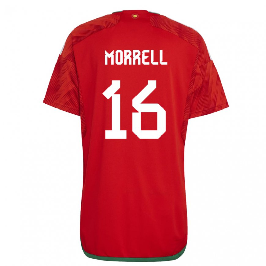 Kandiny Damen Walisische Joe Morrell #16 Rot Heimtrikot Trikot 22-24 T-shirt