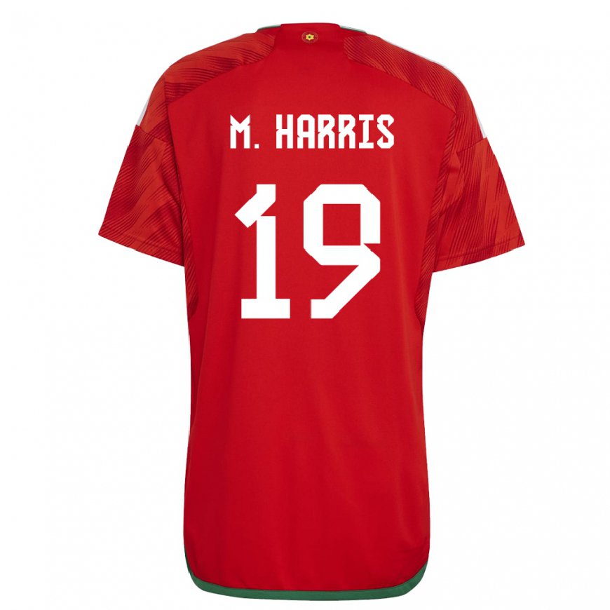 Kandiny Damen Walisische Mark Harris #19 Rot Heimtrikot Trikot 22-24 T-shirt