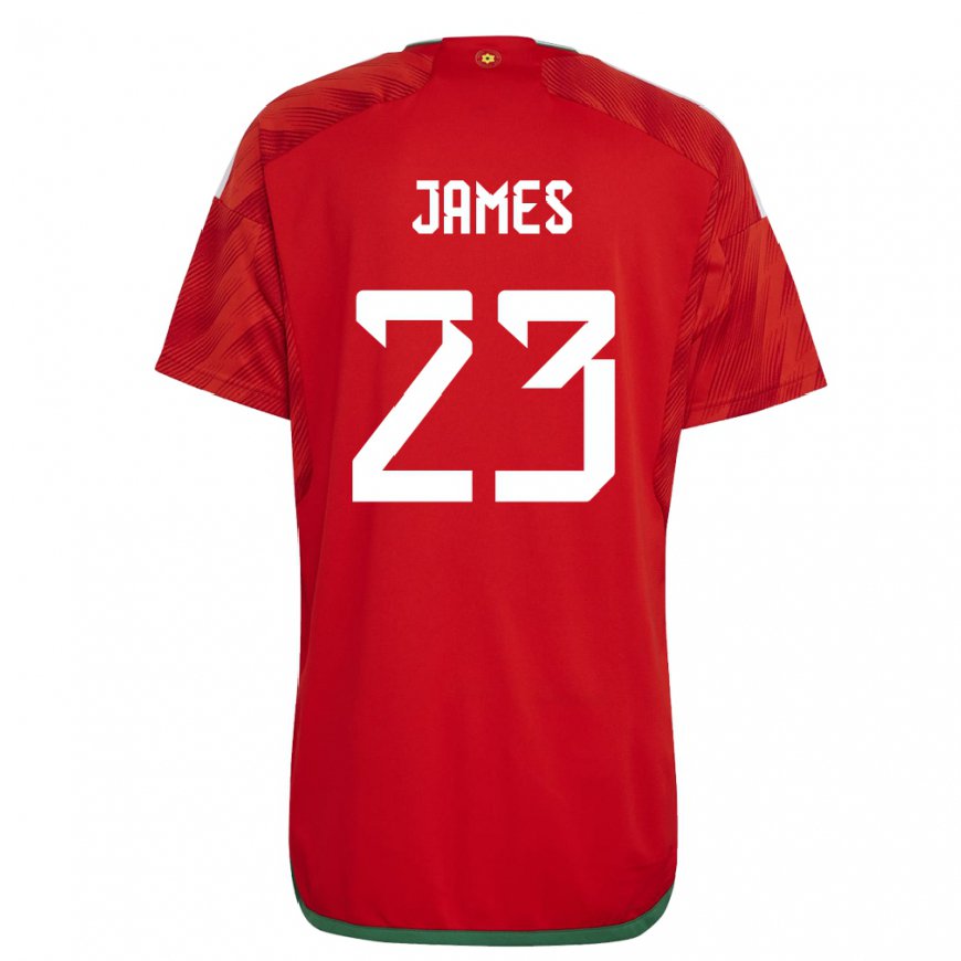 Kandiny Damen Walisische Jordan James #23 Rot Heimtrikot Trikot 22-24 T-shirt