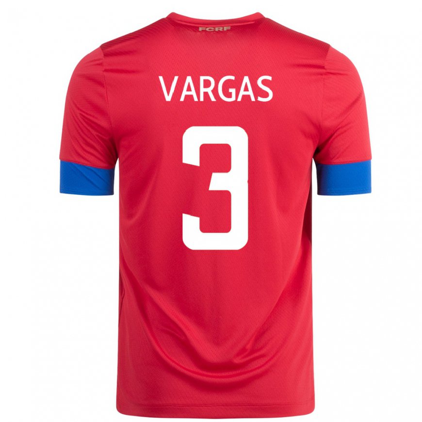 Kandiny Damen Costa-ricanische Juan Pablo Vargas #3 Rot Heimtrikot Trikot 22-24 T-shirt