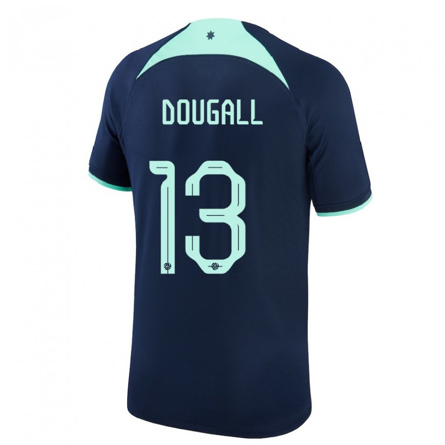 Kandiny Damen Australische Kenny Dougall #13 Dunkelblau Auswärtstrikot Trikot 22-24 T-shirt