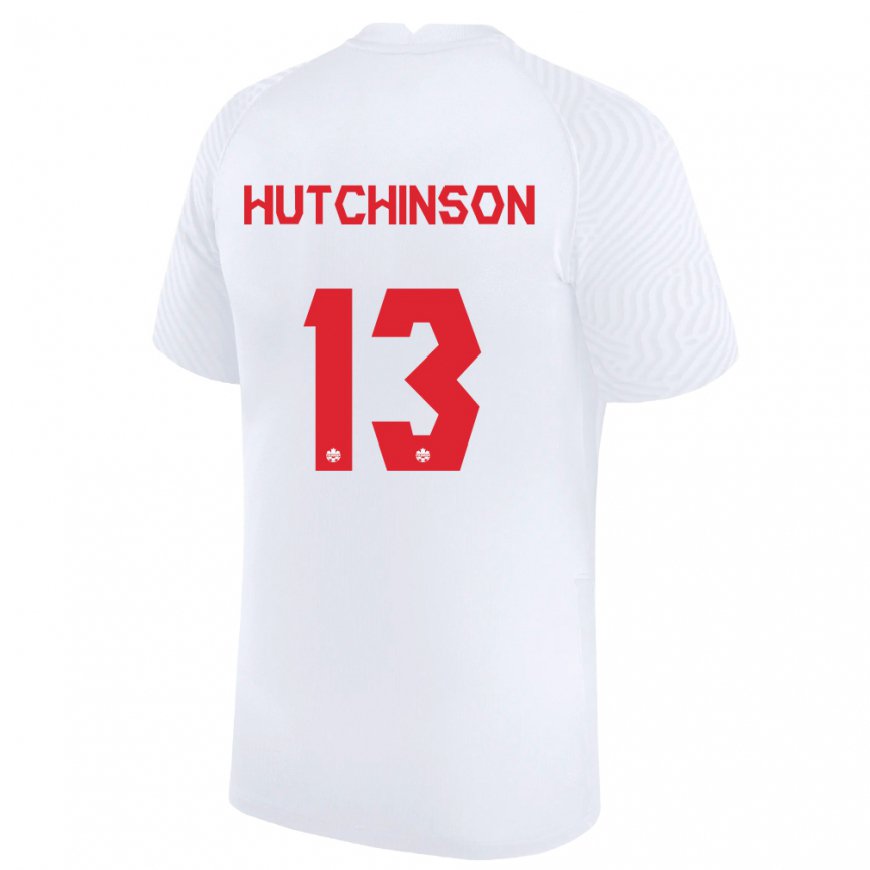 Kandiny Damen Kanadische Atiba Hutchinson #13 Weiß Auswärtstrikot Trikot 22-24 T-shirt