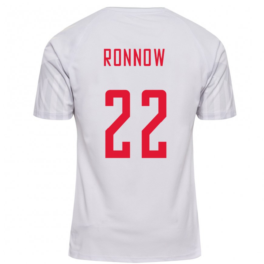 Kandiny Damen Dänische Frederik Ronnow #22 Weiß Auswärtstrikot Trikot 22-24 T-shirt