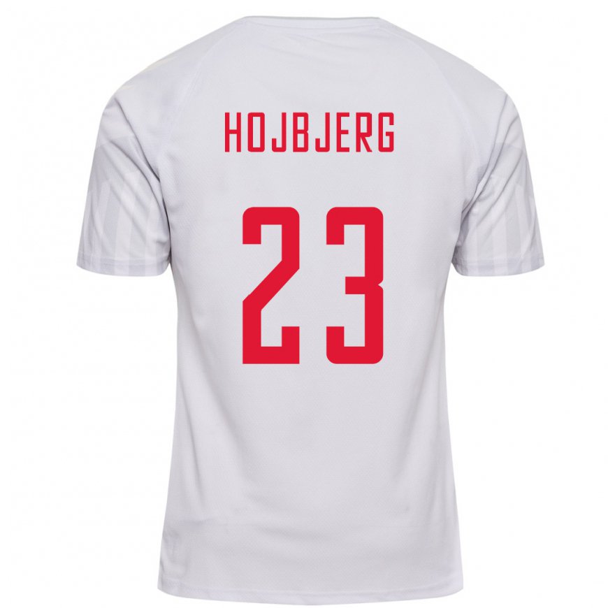 Kandiny Damen Dänische Pierre Emile Hojbjerg #23 Weiß Auswärtstrikot Trikot 22-24 T-shirt