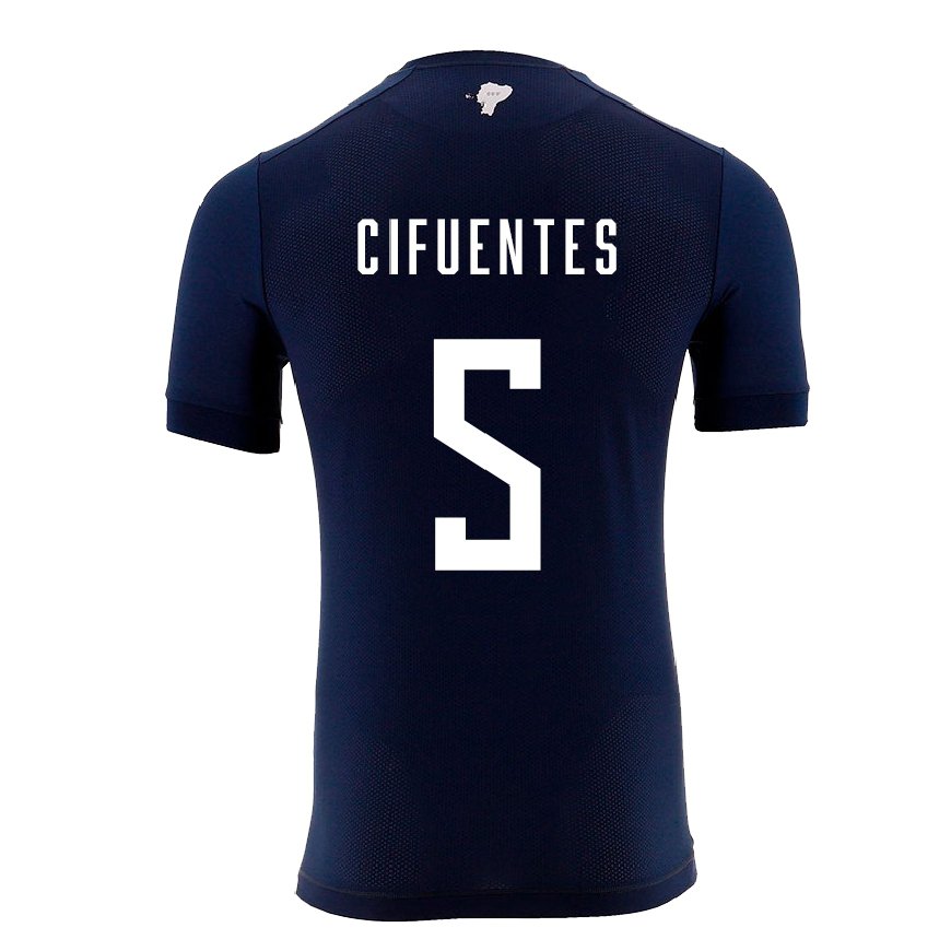 Kandiny Damen Ecuadorianische Jose Cifuentes #5 Marineblau Auswärtstrikot Trikot 22-24 T-shirt
