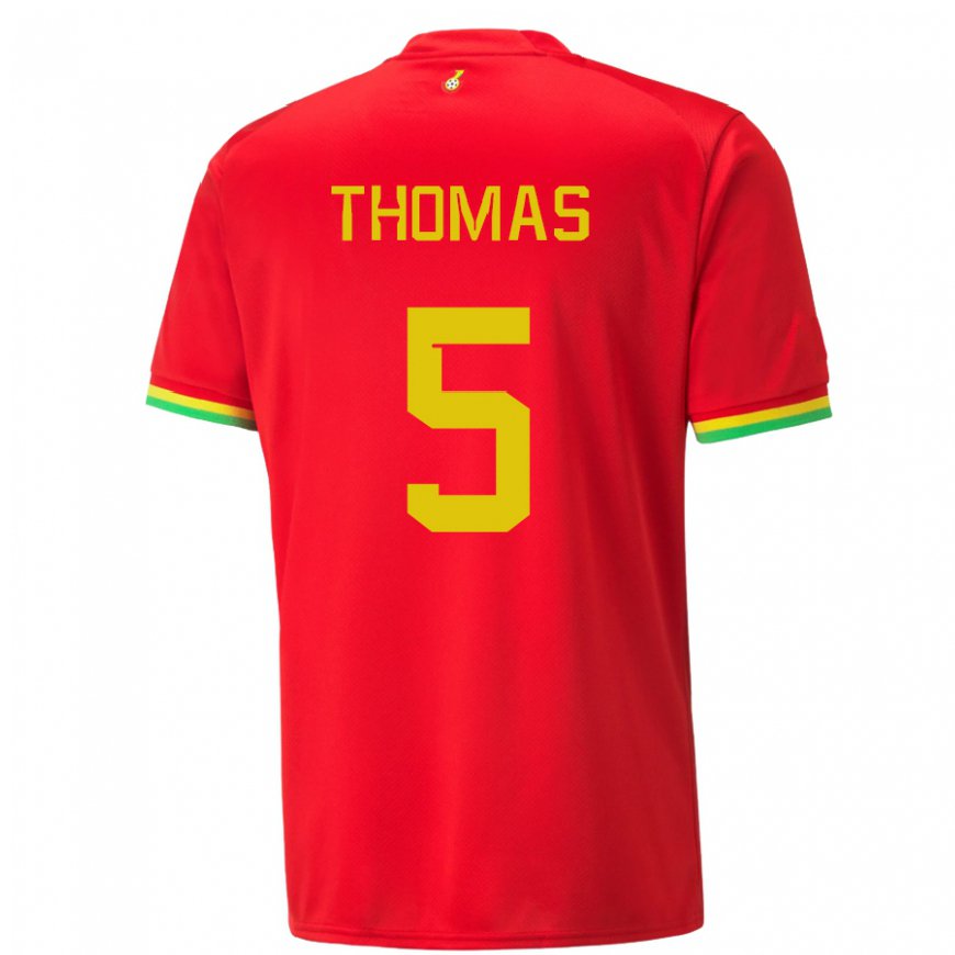 Kandiny Damen Ghanaische Thomas Partey #5 Rot Auswärtstrikot Trikot 22-24 T-shirt