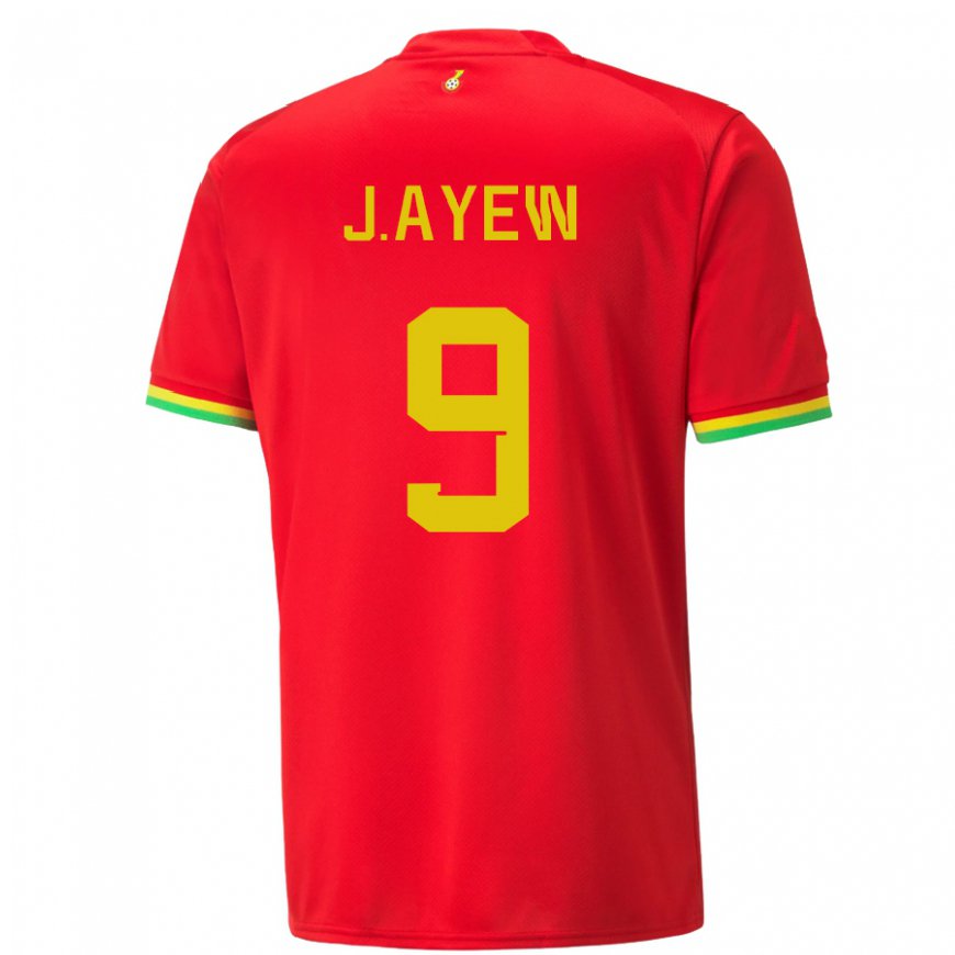 Kandiny Damen Ghanaische Jordan Ayew #9 Rot Auswärtstrikot Trikot 22-24 T-shirt
