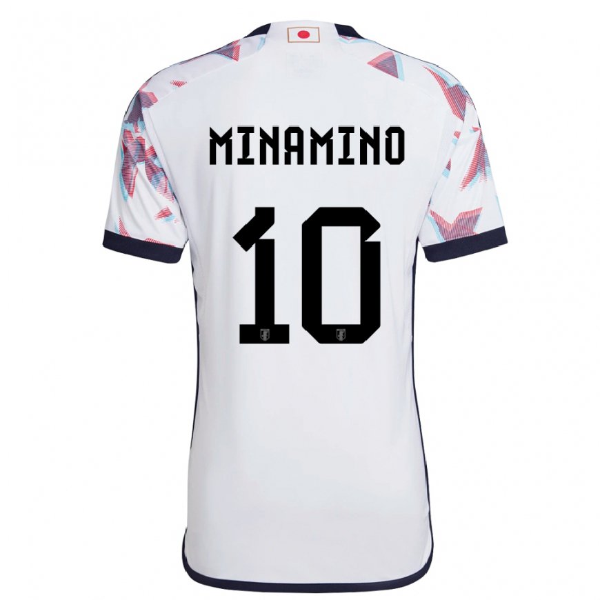 Kandiny Damen Japanische Takumi Minamino #10 Weiß Auswärtstrikot Trikot 22-24 T-shirt