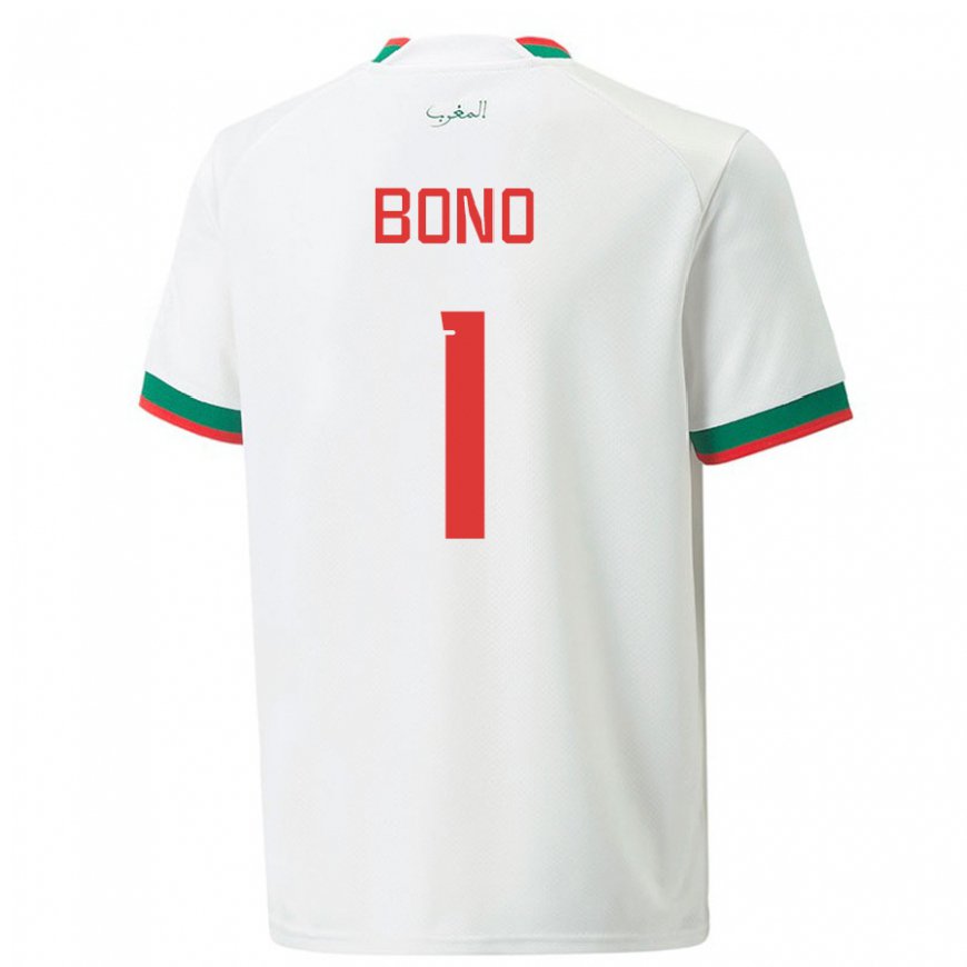 Kandiny Damen Marokkanische Bono #1 Weiß Auswärtstrikot Trikot 22-24 T-shirt