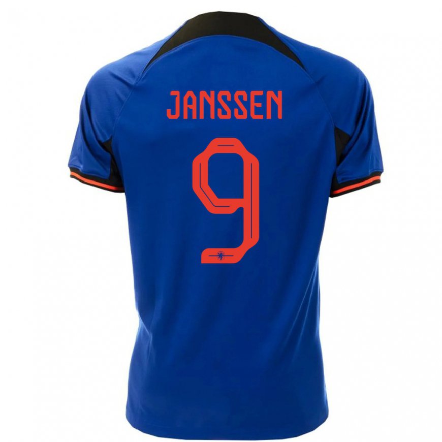 Kandiny Damen Niederländische Vincent Janssen #9 Königsblau Auswärtstrikot Trikot 22-24 T-shirt