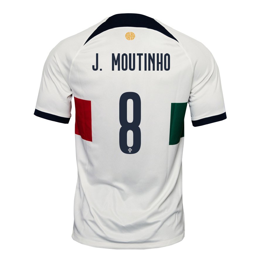 Kandiny Damen Portugiesische Joao Moutinho #8 Weiß Auswärtstrikot Trikot 22-24 T-shirt