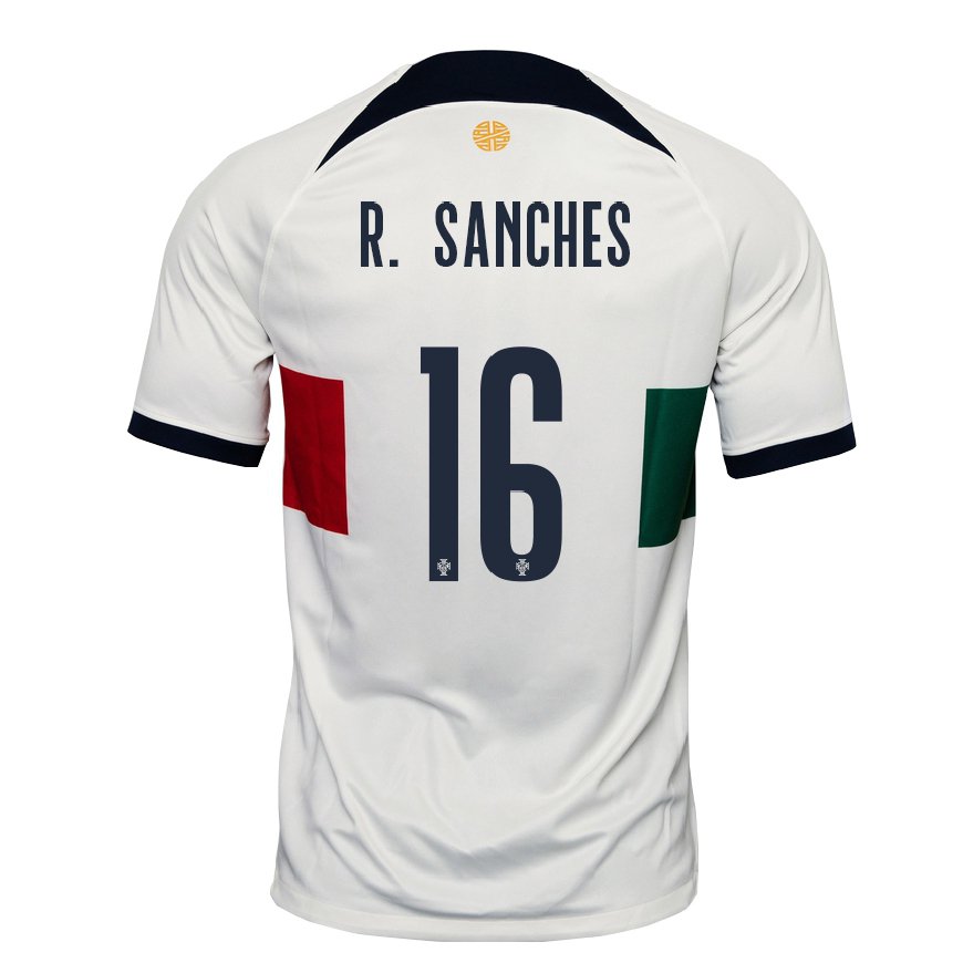 Kandiny Damen Portugiesische Renato Sanches #16 Weiß Auswärtstrikot Trikot 22-24 T-shirt