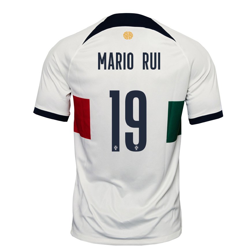 Kandiny Damen Portugiesische Mario Rui #19 Weiß Auswärtstrikot Trikot 22-24 T-shirt