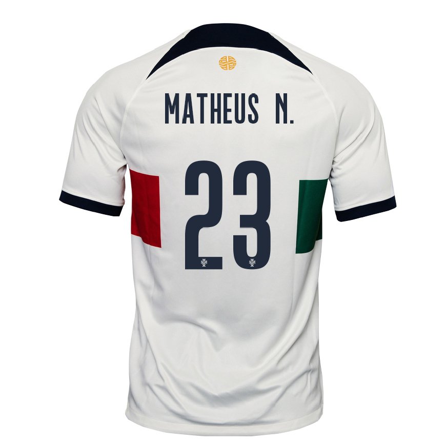 Kandiny Damen Portugiesische Matheus Nunes #23 Weiß Auswärtstrikot Trikot 22-24 T-shirt
