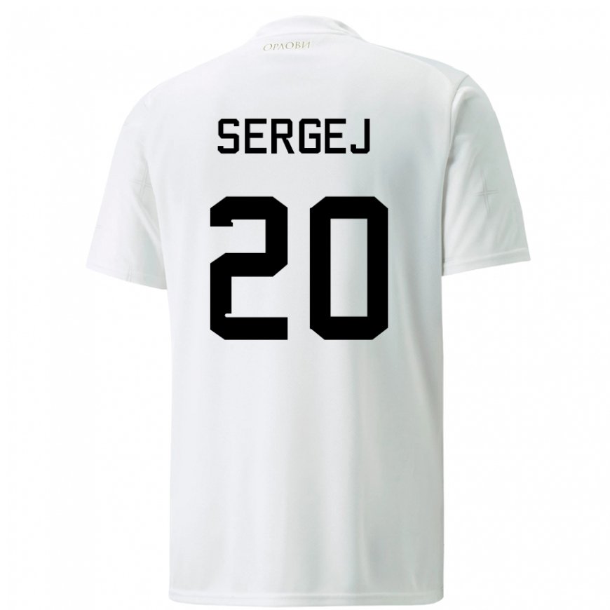 Kandiny Damen Serbische Sergej Milinkovic-savic #20 Weiß Auswärtstrikot Trikot 22-24 T-shirt