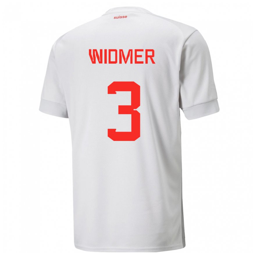 Kandiny Damen Schweizer Silvan Widmer #3 Weiß Auswärtstrikot Trikot 22-24 T-shirt