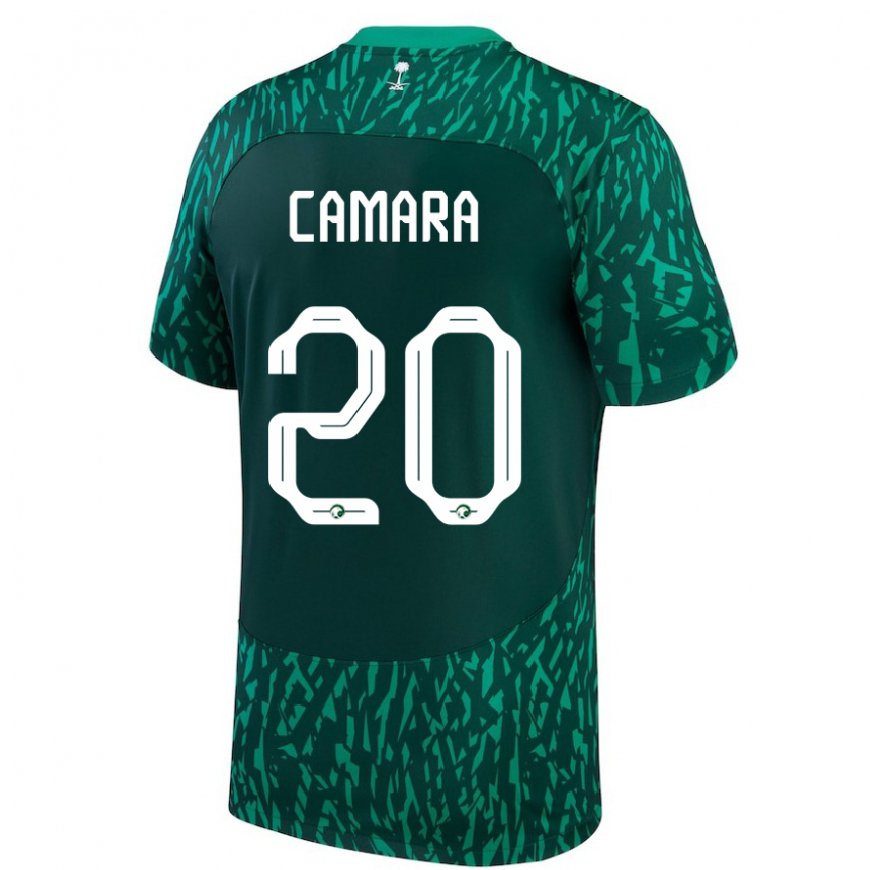Kandiny Damen Saudi-arabische Haroune Camara #20 Dunkelgrün Auswärtstrikot Trikot 22-24 T-shirt