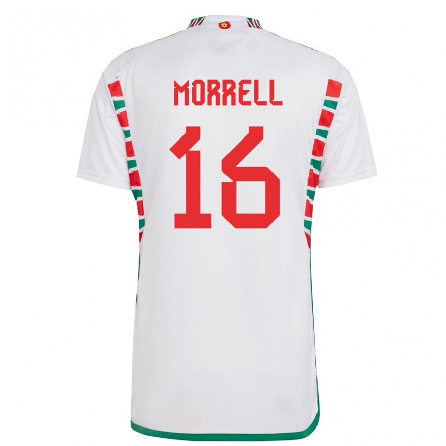 Kandiny Damen Walisische Joe Morrell #16 Weiß Auswärtstrikot Trikot 22-24 T-shirt