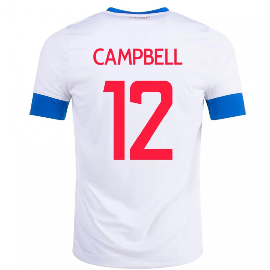Kandiny Damen Costa-ricanische Joel Campbell #12 Weiß Auswärtstrikot Trikot 22-24 T-shirt