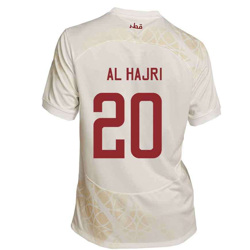 Kandiny Damen Katarische Salem Al Hajri #20 Goldbeige Auswärtstrikot Trikot 22-24 T-shirt