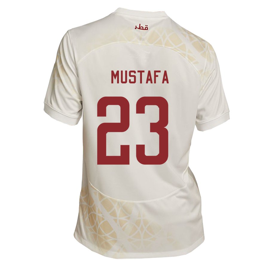 Kandiny Damen Katarische Mustafa Mashaal #23 Goldbeige Auswärtstrikot Trikot 22-24 T-shirt