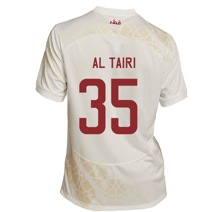 Kandiny Damen Katarische Osamah Al Tairi #35 Goldbeige Auswärtstrikot Trikot 22-24 T-shirt