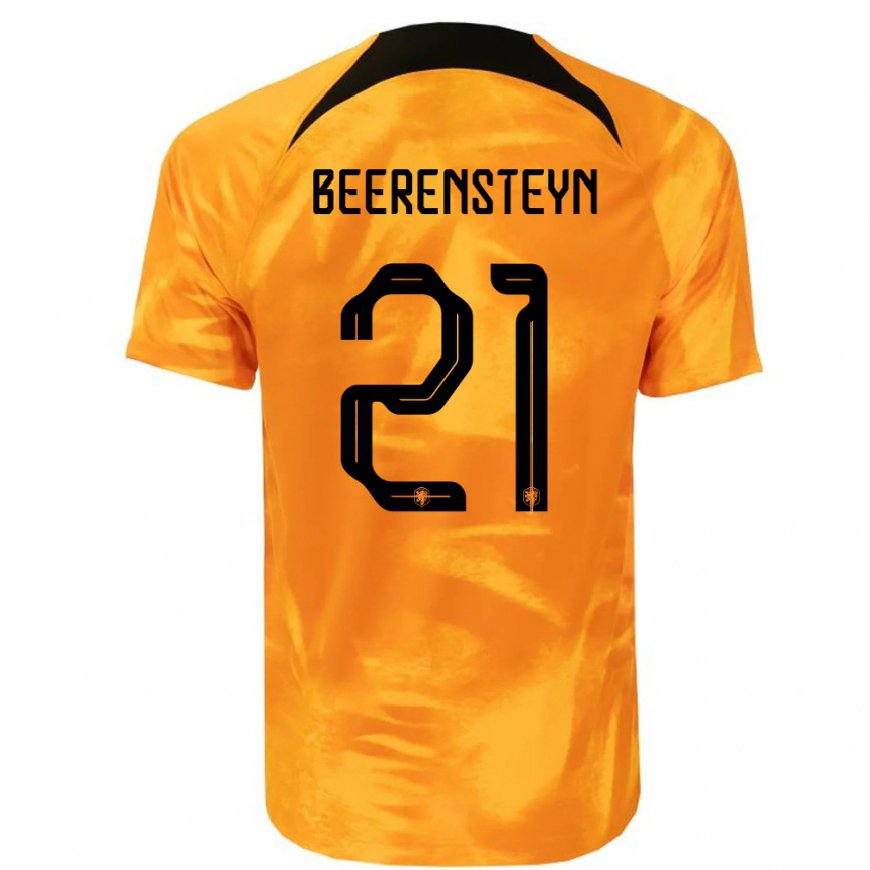 Kandiny Kinder Niederländische Lineth Beerensteyn #21 Laser-orange Heimtrikot Trikot 22-24 T-shirt