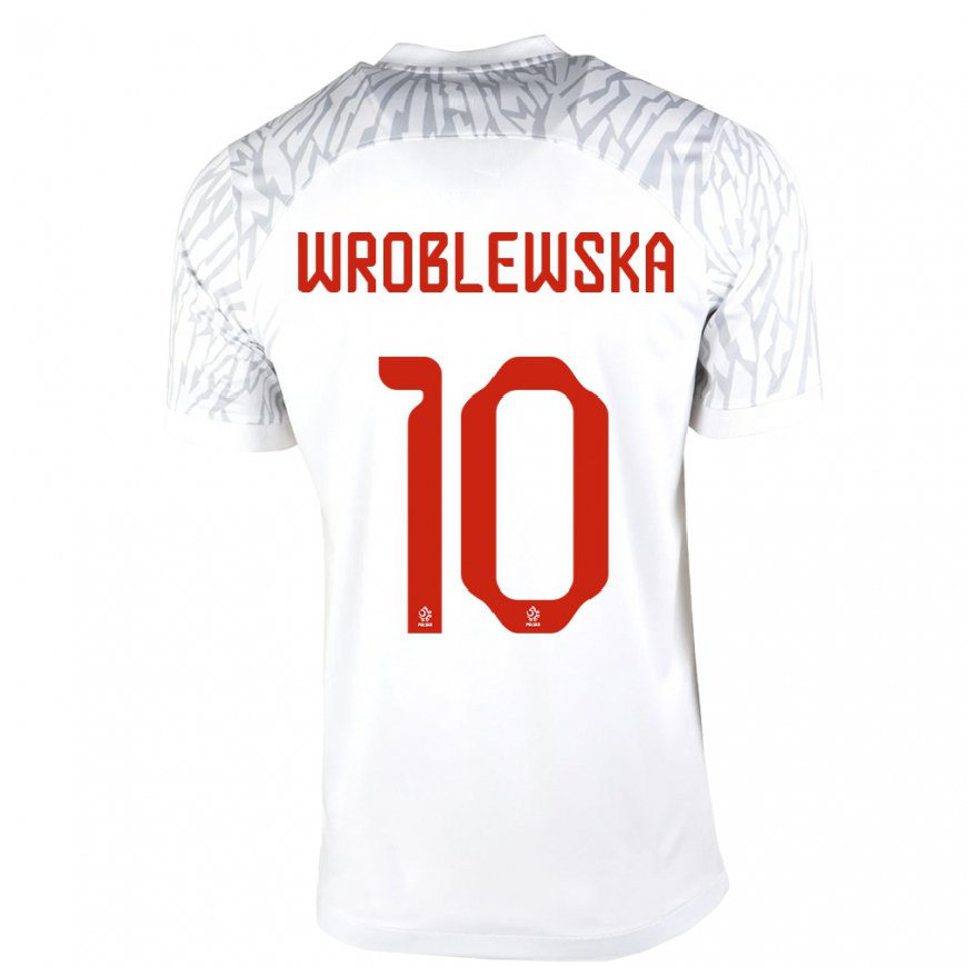 Kandiny Kinder Polnische Joanna Wroblewska #10 Weiß Heimtrikot Trikot 22-24 T-shirt