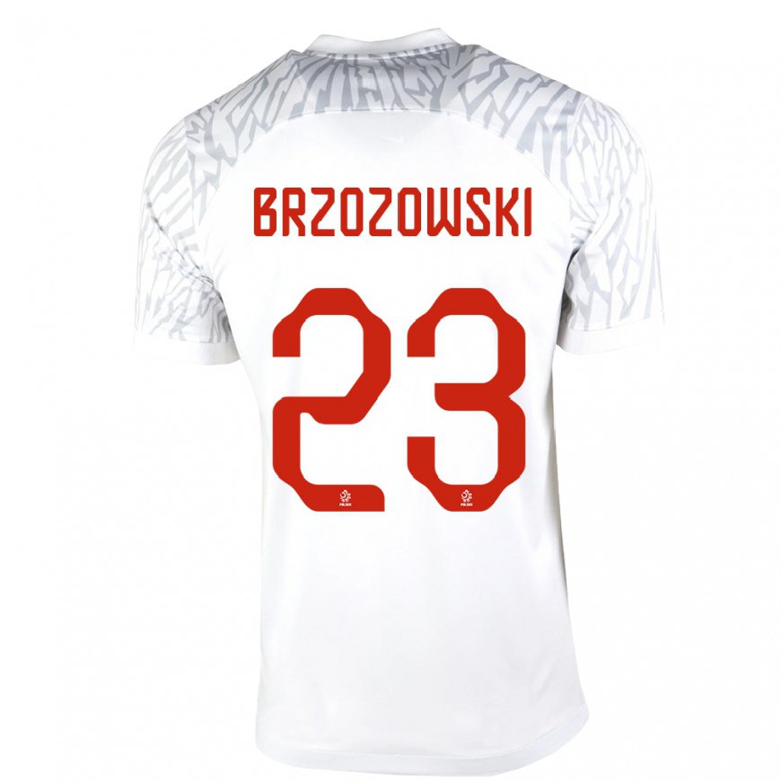 Kandiny Kinder Polnische Milosz Brzozowski #23 Weiß Heimtrikot Trikot 22-24 T-shirt