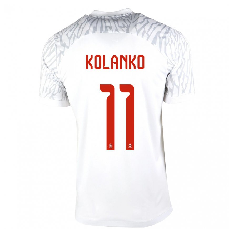 Kandiny Kinder Polnische Krzysztof Kolanko #11 Weiß Heimtrikot Trikot 22-24 T-shirt
