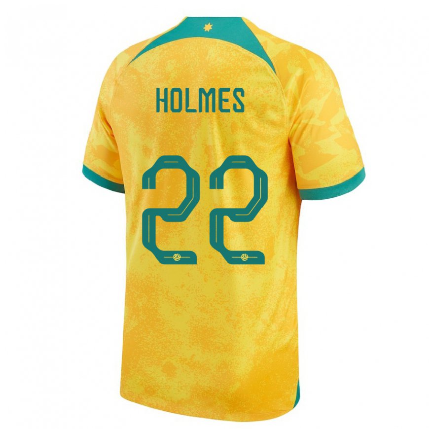 Kandiny Kinder Australische Jordan Holmes #22 Gold Heimtrikot Trikot 22-24 T-shirt