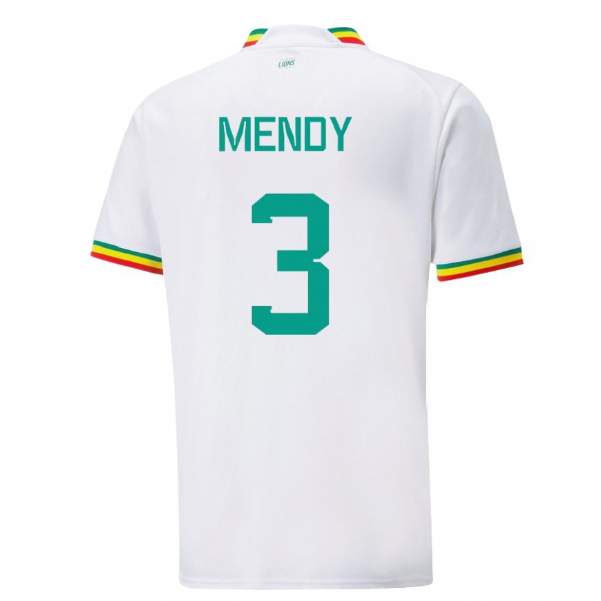 Kandiny Kinder Senegalesische Formose Mendy #3 Weiß Heimtrikot Trikot 22-24 T-shirt