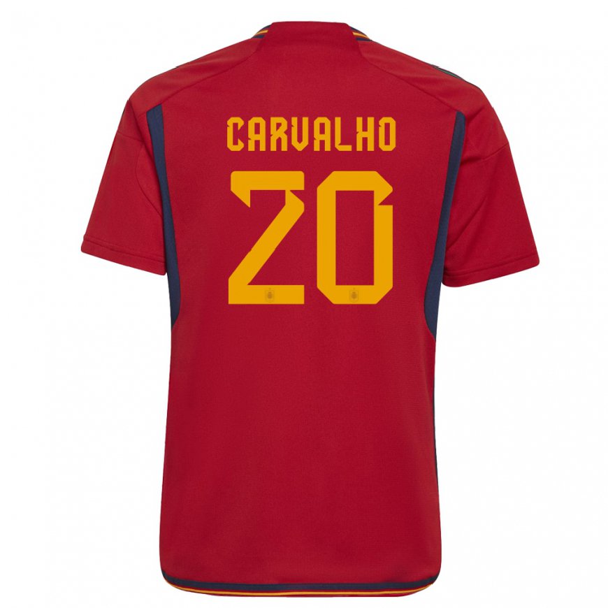 Kandiny Kinder Spanische Miguel Carvalho #20 Rot Heimtrikot Trikot 22-24 T-shirt