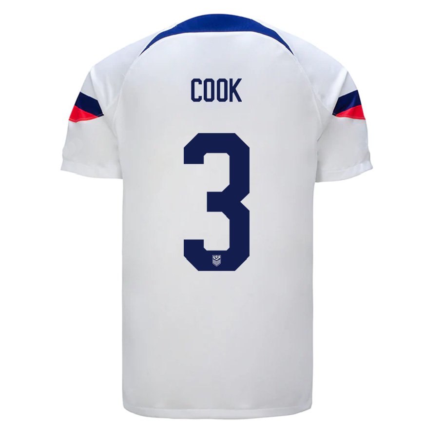 Kandiny Kinder Us-amerikanische Alana Cook #3 Weiß Heimtrikot Trikot 22-24 T-shirt