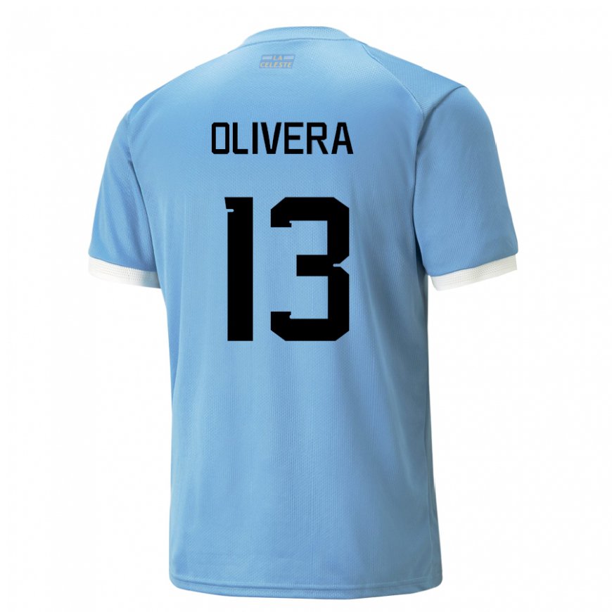 Kandiny Kinder Uruguayische Sofia Olivera #13 Blau Heimtrikot Trikot 22-24 T-shirt