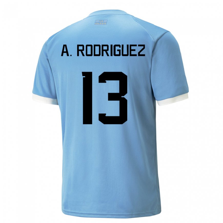 Kandiny Kinder Uruguayische Agustin Rodriguez #13 Blau Heimtrikot Trikot 22-24 T-shirt