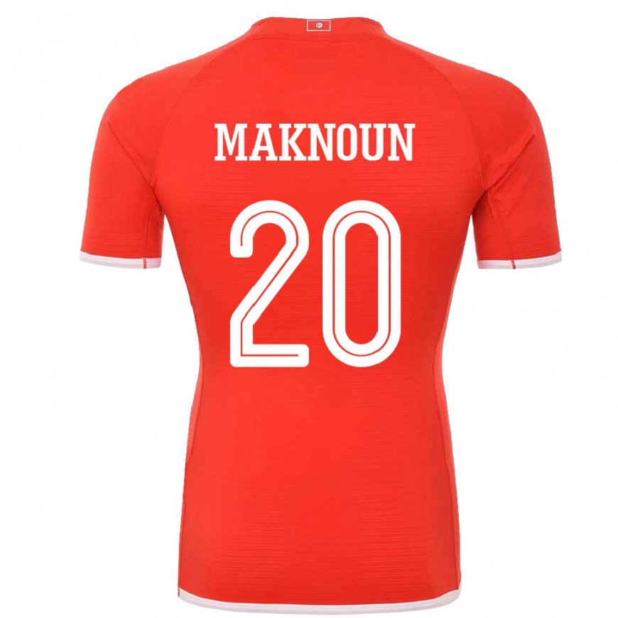 Kandiny Kinder Tunesische Leila Maknoun #20 Rot Heimtrikot Trikot 22-24 T-shirt