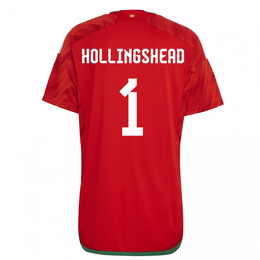 Kandiny Kinder Walisische Ronnie Hollingshead #1 Rot Heimtrikot Trikot 22-24 T-shirt